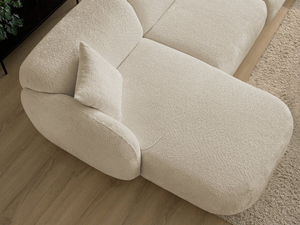 Anda - Canapé D'Angle Fixe Modulable Avec 1 Méridienne, 1 Chauffeuse Bout De Canapé Et 1 Pouf - Angle Gauche