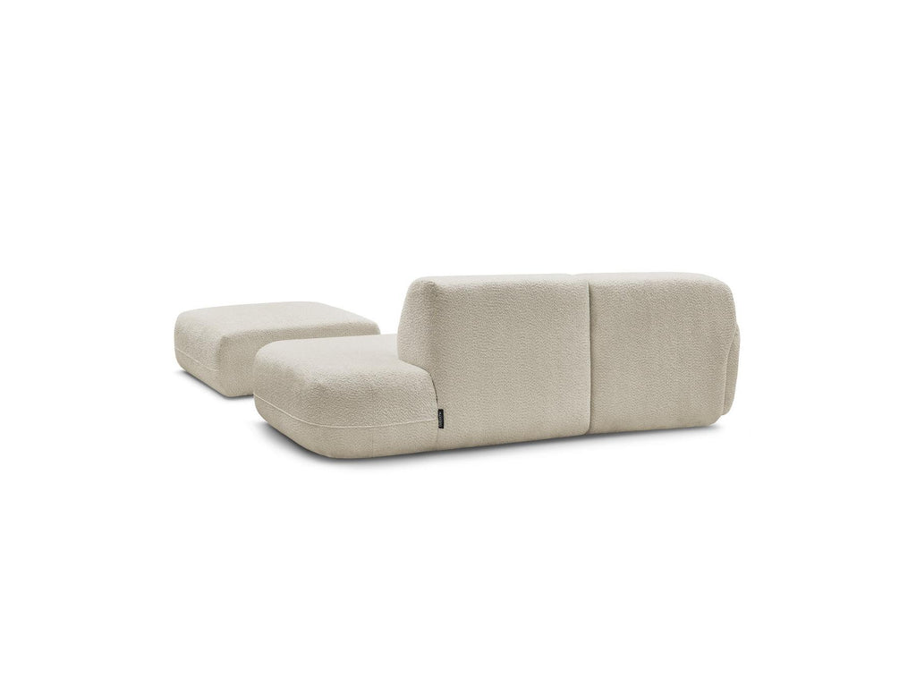 Anda - Canapé D'Angle Fixe Modulable Avec 1 Méridienne, 1 Chauffeuse Bout De Canapé Et 1 Pouf - Angle Gauche