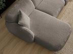 Anda - Canapé D'Angle Fixe Modulable Avec 1 Méridienne, 1 Chauffeuse Bout De Canapé Et 1 Pouf - Angle Gauche