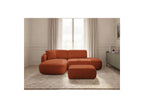 Anda - Canapé D'Angle Fixe Modulable Avec 1 Méridienne, 1 Chauffeuse Bout De Canapé Et 1 Pouf - Angle Gauche