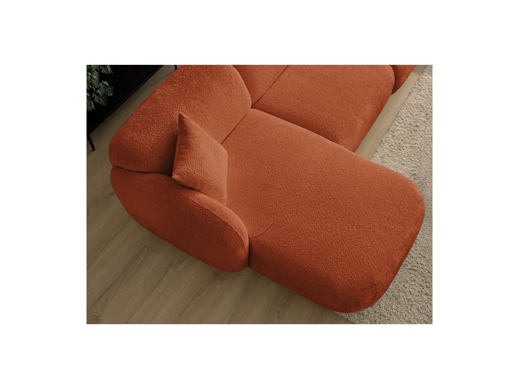 Anda - Canapé D'Angle Fixe Modulable Avec 1 Méridienne, 1 Chauffeuse Bout De Canapé Et 1 Pouf - Angle Gauche