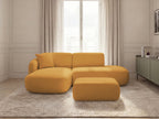 Anda - Canapé D'Angle Fixe Modulable Avec 1 Méridienne, 1 Chauffeuse Bout De Canapé Et 1 Pouf - Angle Gauche