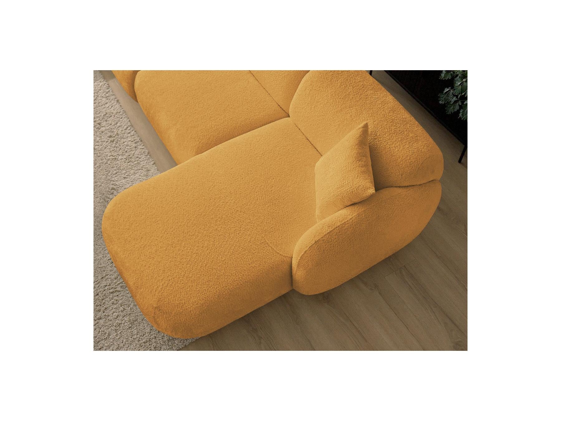 Anda - Canapé D'Angle Fixe Modulable Avec 1 Méridienne, 1 Chauffeuse Bout De Canapé Et 1 Pouf - Angle Droit