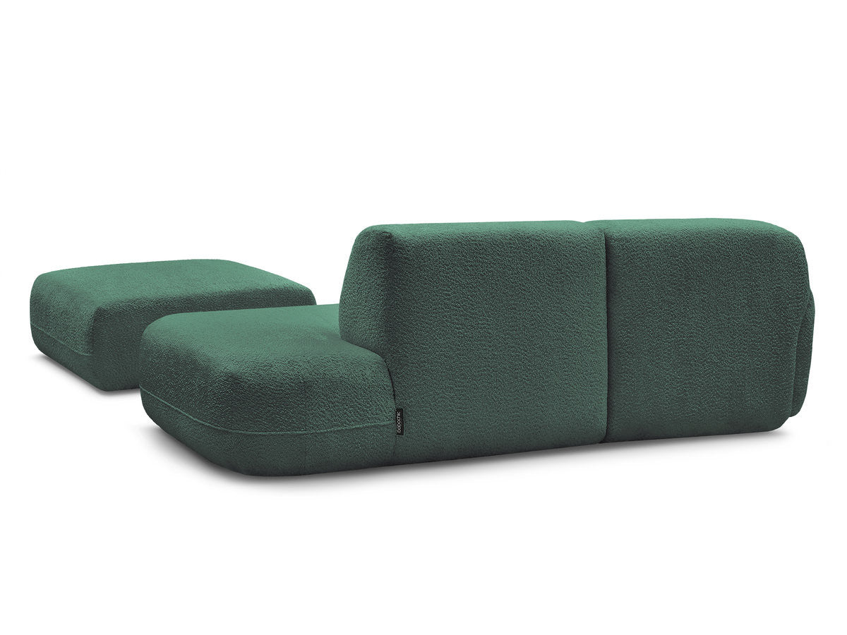 Anda - Canapé D'Angle Fixe Modulable Avec 1 Méridienne, 1 Chauffeuse Bout De Canapé Et 1 Pouf - Angle Gauche