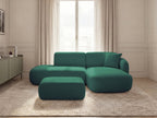 Anda - Canapé D'Angle Fixe Modulable Avec 1 Méridienne, 1 Chauffeuse Bout De Canapé Et 1 Pouf - Angle Droit
