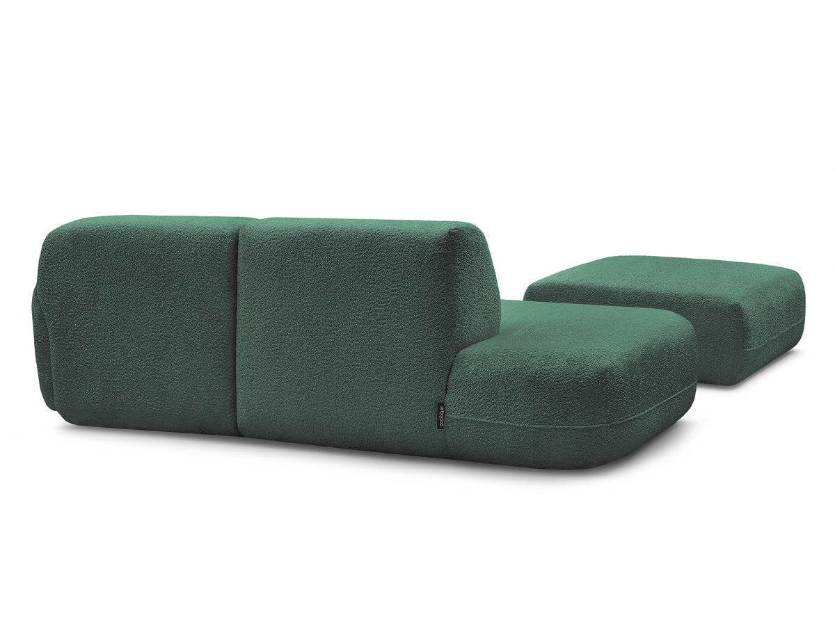 Anda - Canapé D'Angle Fixe Modulable Avec 1 Méridienne, 1 Chauffeuse Bout De Canapé Et 1 Pouf - Angle Droit