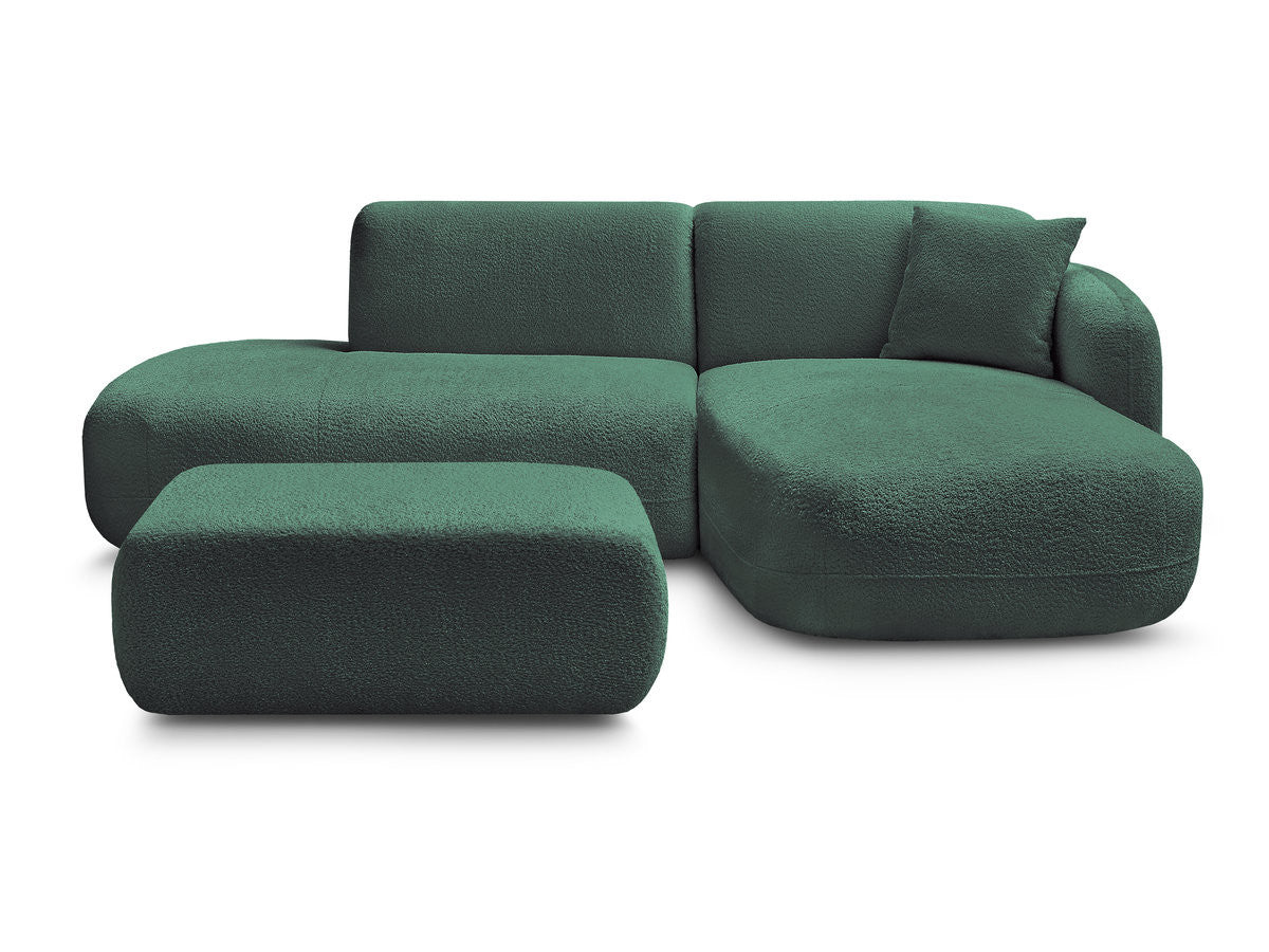 Anda - Canapé D'Angle Fixe Modulable Avec 1 Méridienne, 1 Chauffeuse Bout De Canapé Et 1 Pouf - Angle Droit