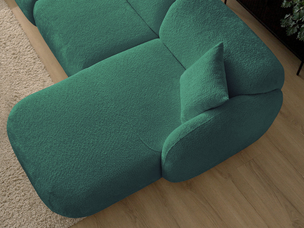 Anda - Canapé D'Angle Fixe Modulable Avec 1 Méridienne, 1 Chauffeuse Bout De Canapé Et 1 Pouf - Angle Droit