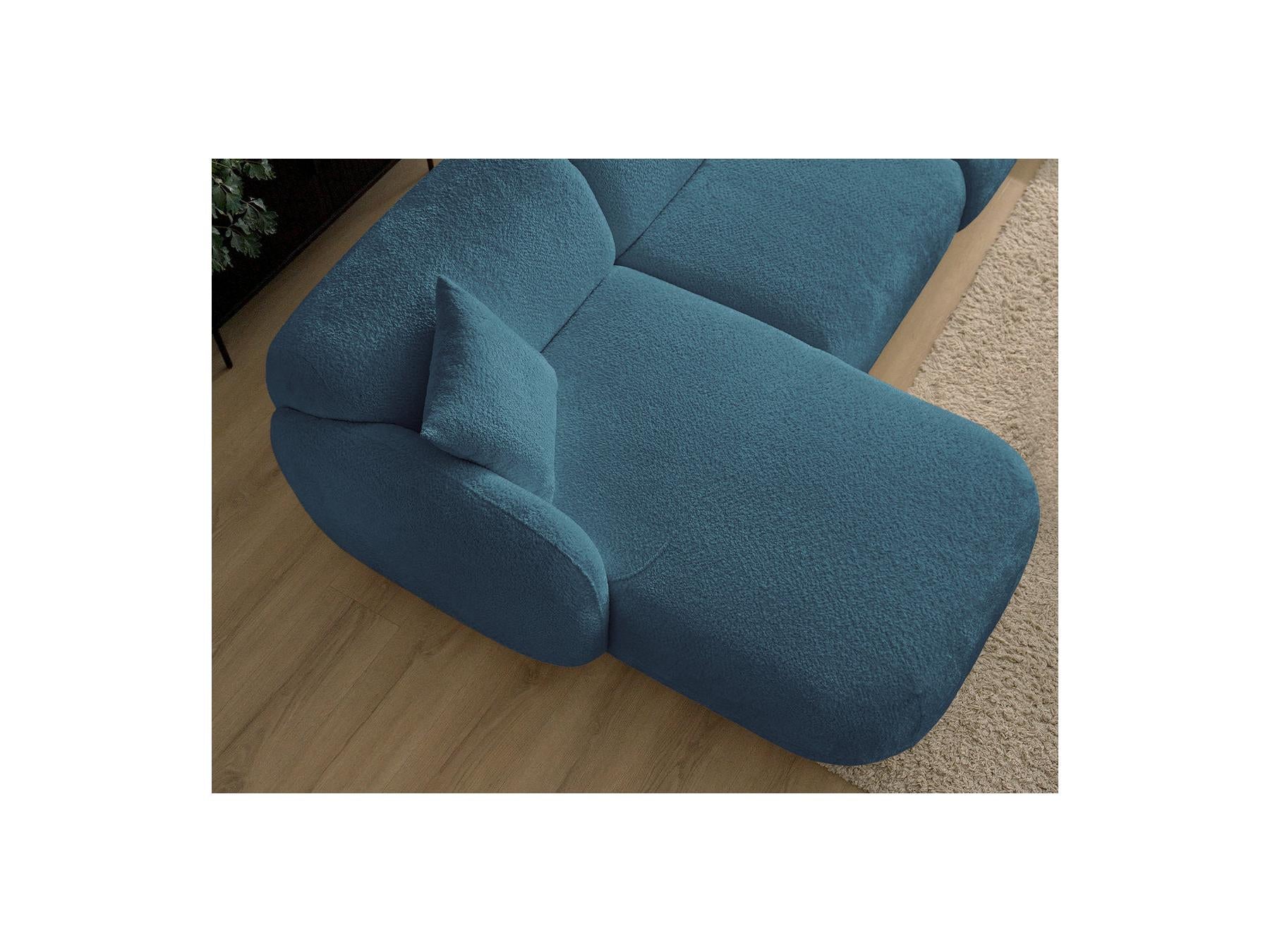 Anda - Canapé D'Angle Fixe Modulable Avec 1 Méridienne, 1 Chauffeuse Bout De Canapé Et 1 Pouf - Angle Gauche