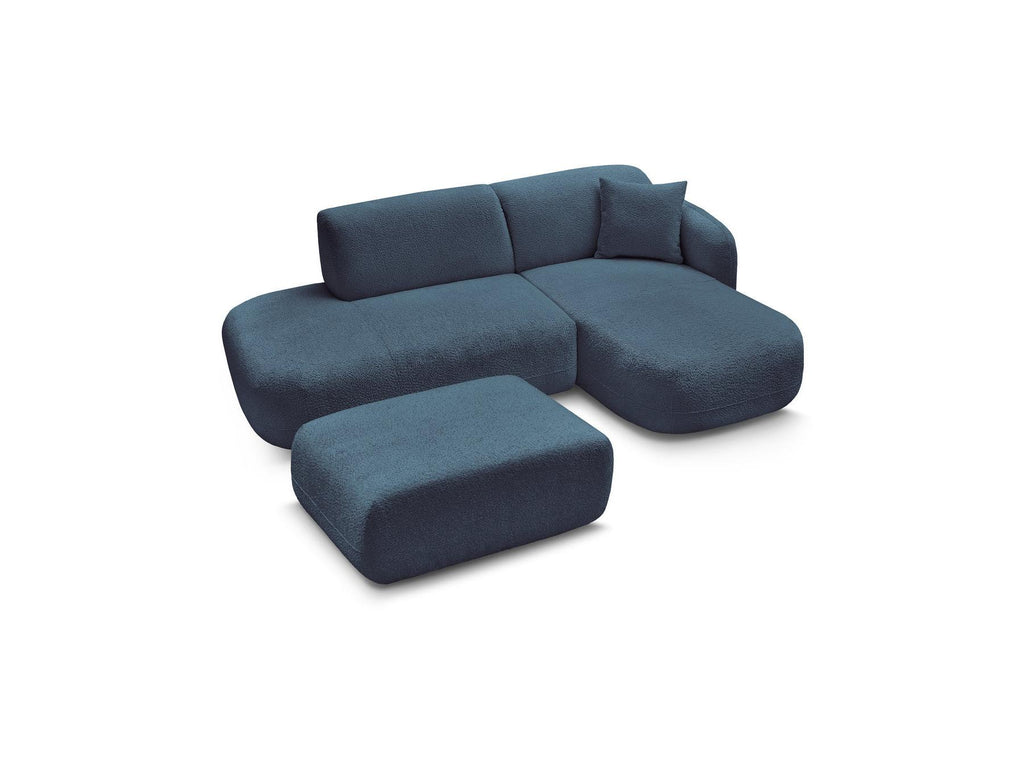 Anda - Canapé D'Angle Fixe Modulable Avec 1 Méridienne, 1 Chauffeuse Bout De Canapé Et 1 Pouf - Angle Droit