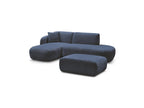 Anda - Canapé D'Angle Fixe Modulable Avec 1 Méridienne, 1 Chauffeuse Bout De Canapé Et 1 Pouf - Angle Gauche