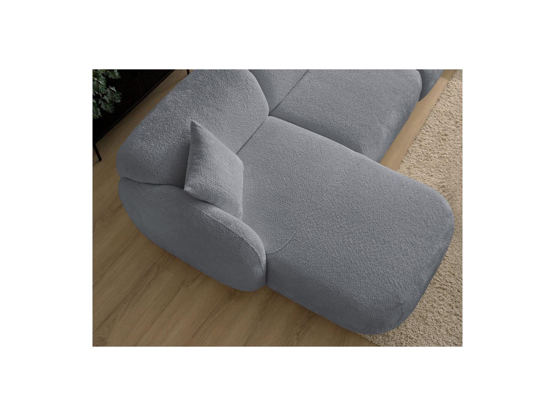 Anda - Canapé D'Angle Fixe Modulable Avec 1 Méridienne, 1 Chauffeuse Bout De Canapé Et 1 Pouf - Angle Gauche