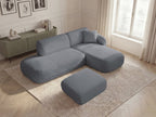 Anda - Canapé D'Angle Fixe Modulable Avec 1 Méridienne, 1 Chauffeuse Bout De Canapé Et 1 Pouf - Angle Droit