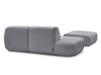 Anda - Canapé D'Angle Fixe Modulable Avec 1 Méridienne, 1 Chauffeuse Bout De Canapé Et 1 Pouf - Angle Droit