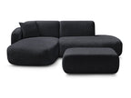 Anda - Canapé D'Angle Fixe Modulable Avec 1 Méridienne, 1 Chauffeuse Bout De Canapé Et 1 Pouf - Angle Gauche