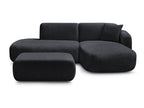 Anda - Canapé D'Angle Fixe Modulable Avec 1 Méridienne, 1 Chauffeuse Bout De Canapé Et 1 Pouf - Angle Droit