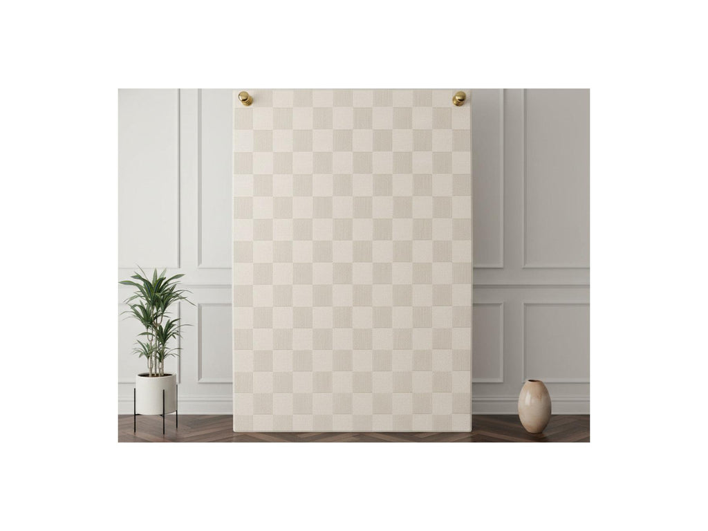 Gabrielle - Tapis Poils Ras - Motif Damier - Blanc