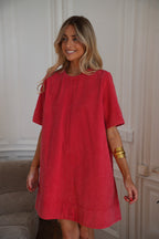 Robe En Jean Zaho - Rouge