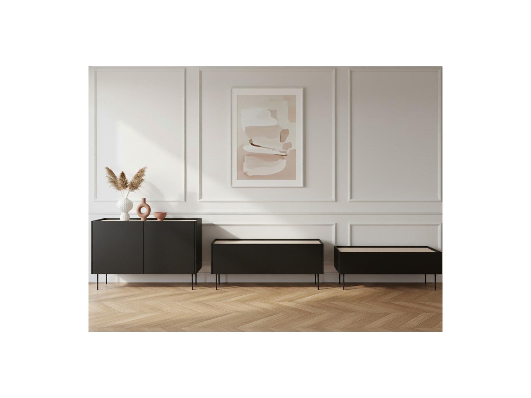 Atlas - Ensemble Avec Buffet 120 Cm + Meuble Tv 120 Cm + Table Basse 120 Cm