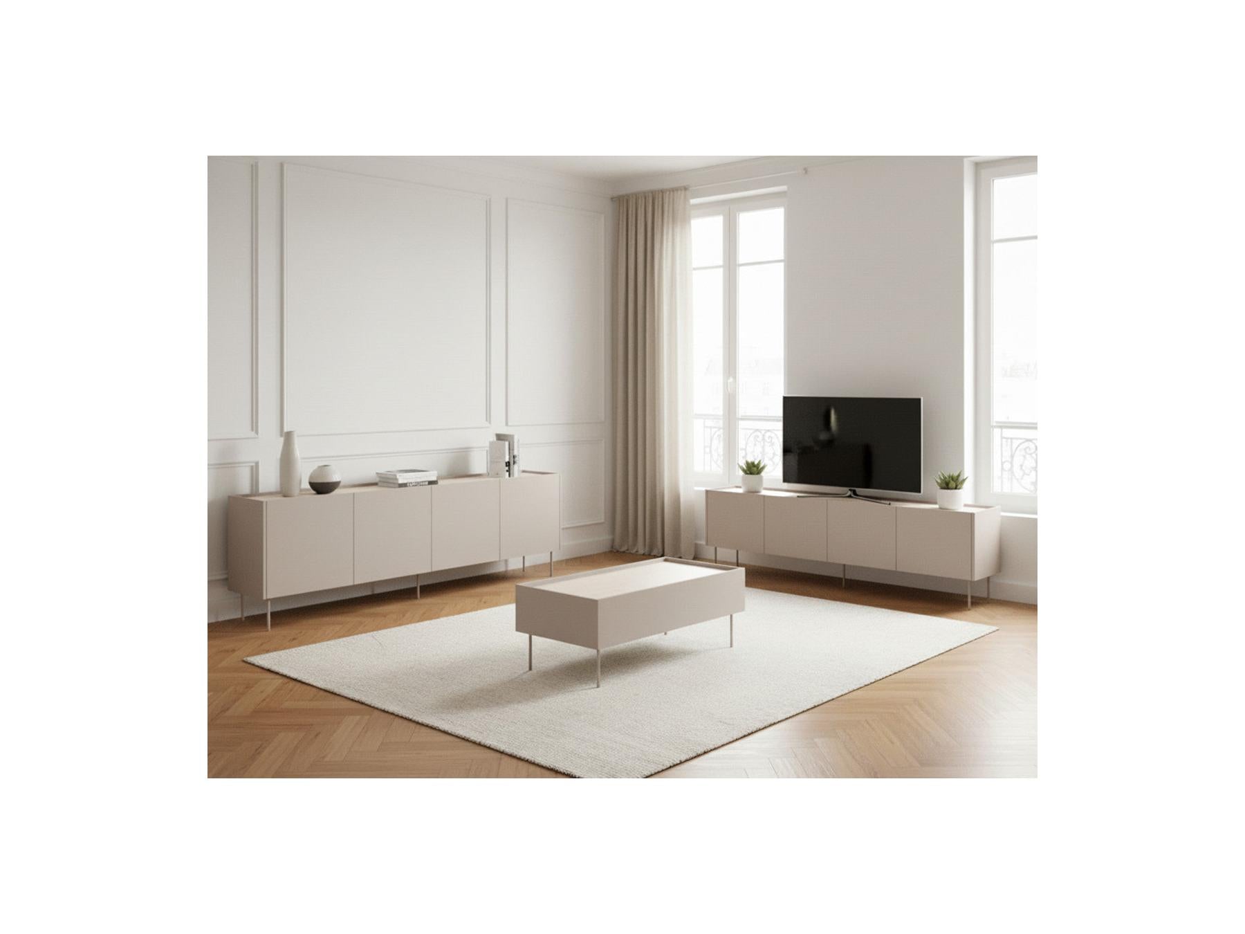 Atlas - Conjunto con aparador 220 cm + mueble de TV 220 cm + mesa de centro 120 cm