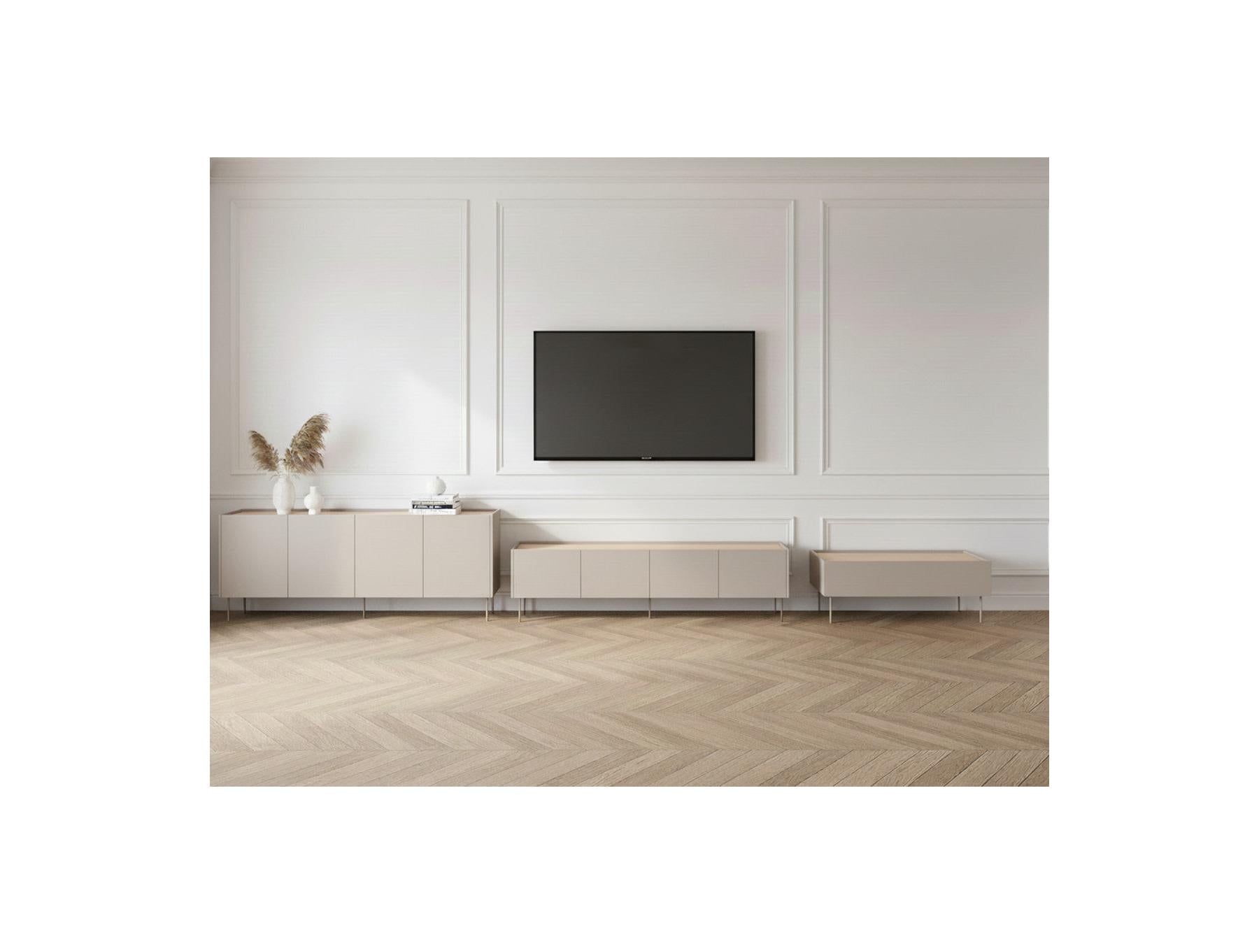Atlas - Conjunto con aparador 220 cm + mueble de TV 220 cm + mesa de centro 120 cm
