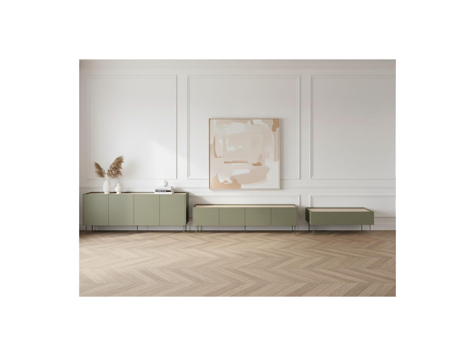Atlas - Conjunto con aparador 220 cm + mueble de TV 220 cm + mesa de centro 120 cm