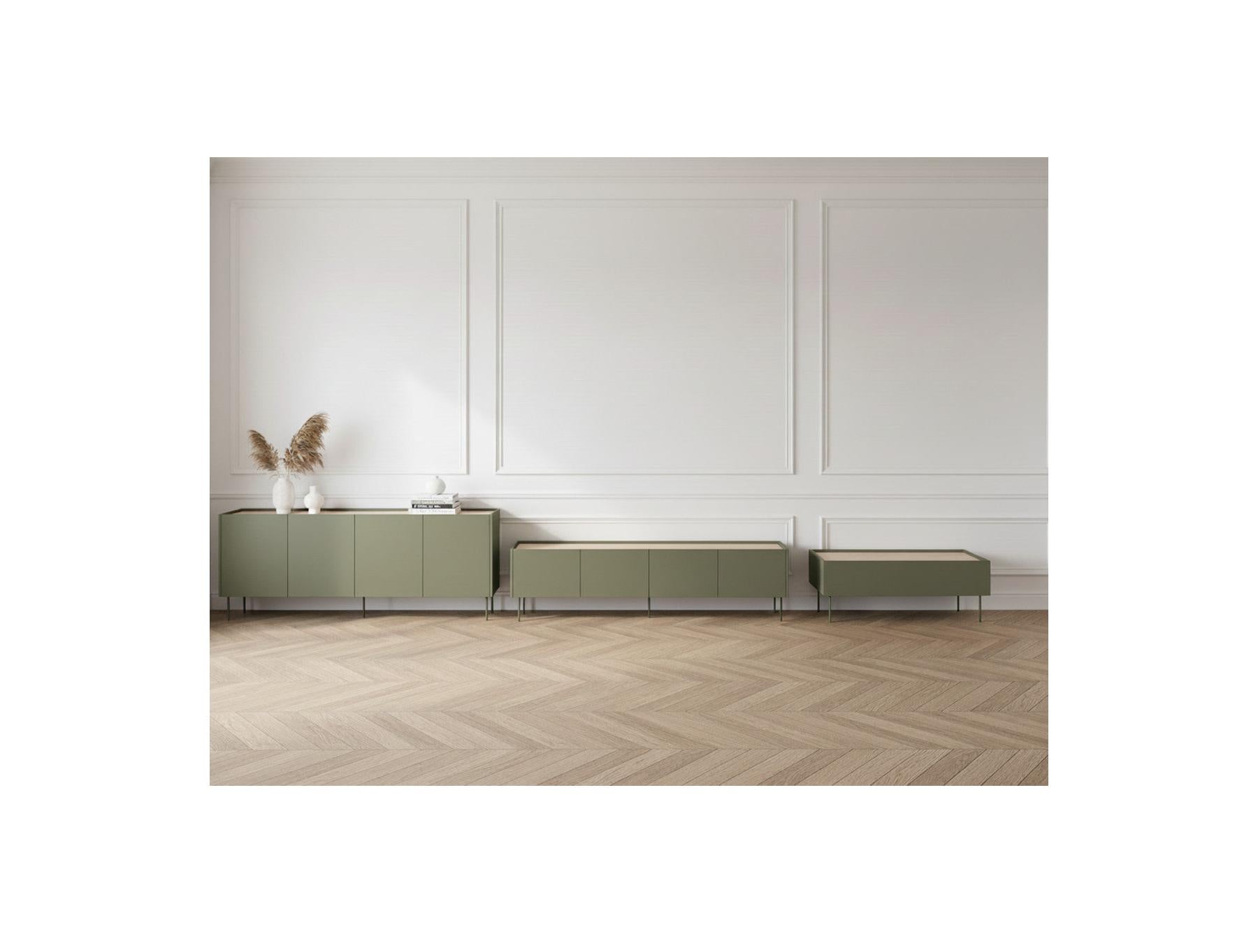 Atlas - Conjunto con aparador 220 cm + mueble de TV 220 cm + mesa de centro 120 cm