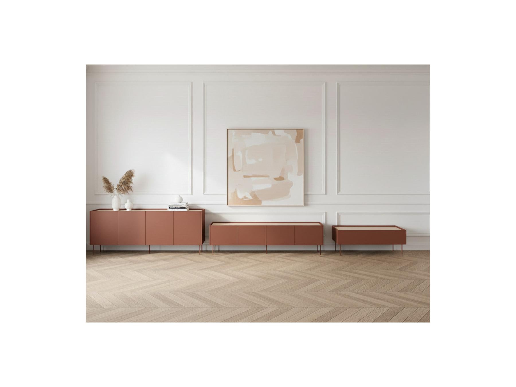 Atlas - Conjunto con aparador 220 cm + mueble de TV 220 cm + mesa de centro 120 cm