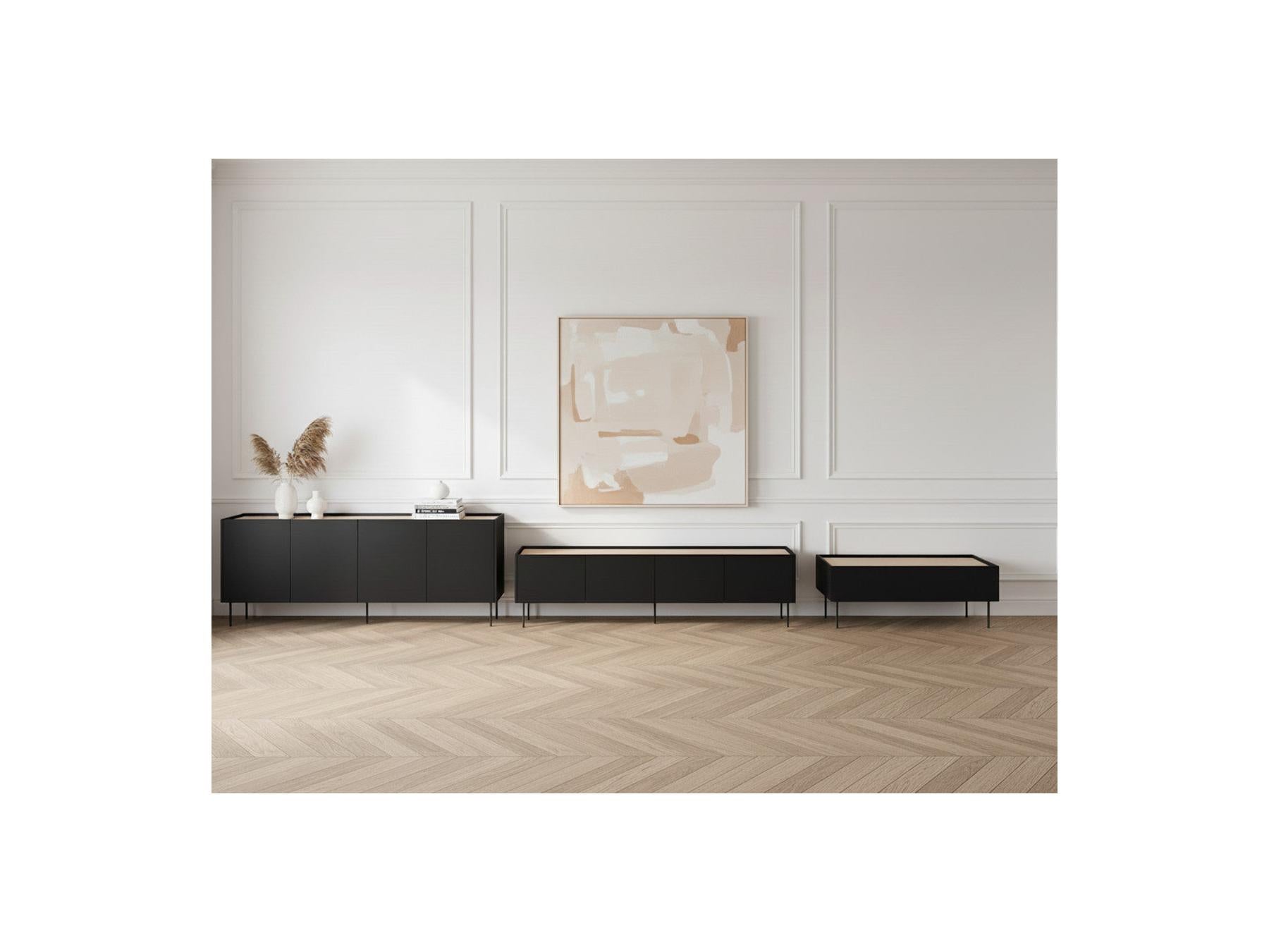 Atlas - Conjunto con aparador 220 cm + mueble de TV 220 cm + mesa de centro 120 cm