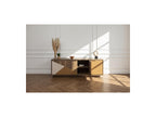 Tulum - 4-Door Sideboard 190 cm Wood and Travertine Effect