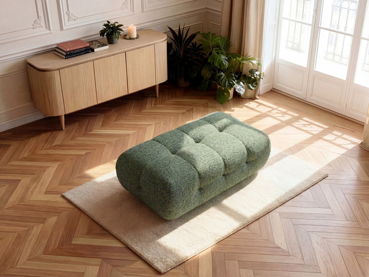 Laura - Grand Pouf - Tissu Chiné