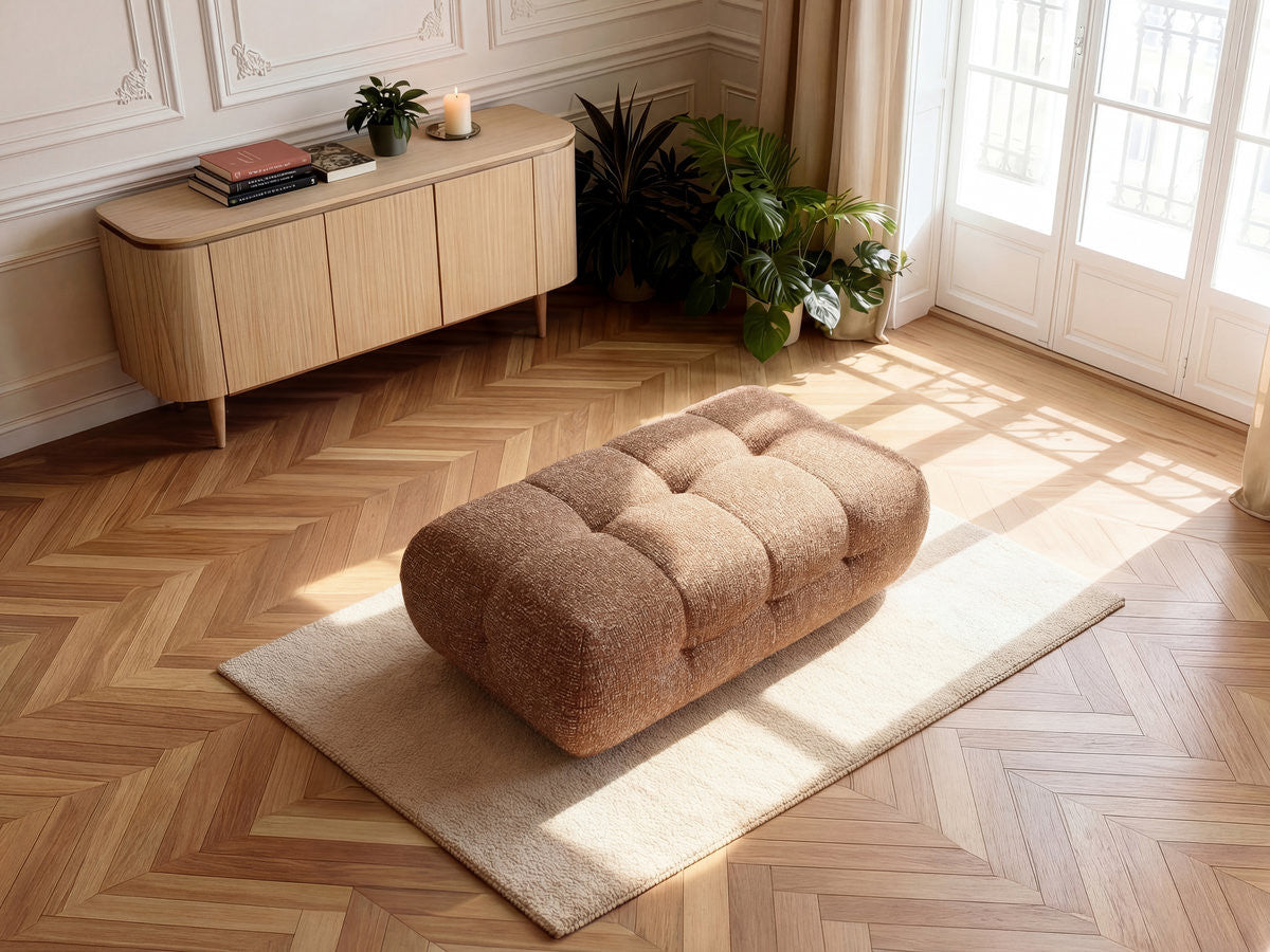 Laura - Grand Pouf - Tissu Chiné