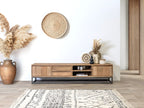 Bergerac - Set with TV Unit + Coffee Table in Solid Mango Wood