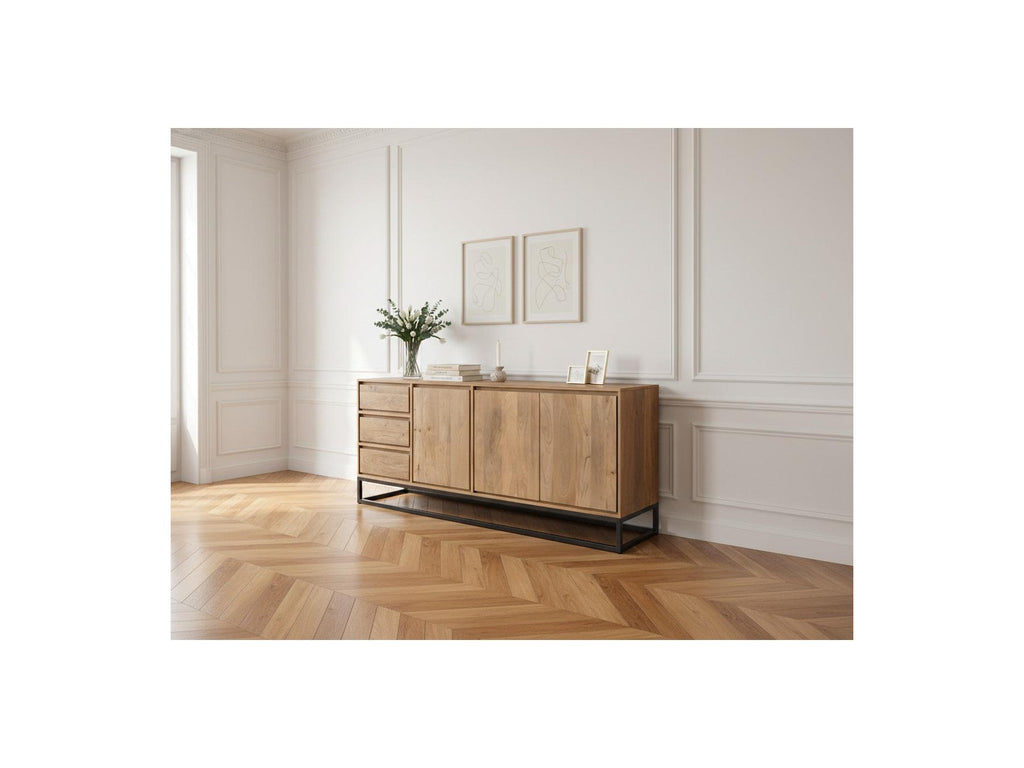 Bergerac - Set with 190 cm Sideboard + Solid Mango Wood Coffee Table