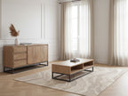 Bergerac - Ensemble Avec Buffet 150 Cm + Table Basse Bois Massif De Manguier