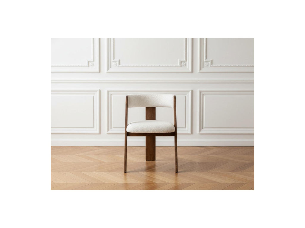 Borely - Lot De 2 Chaises - Placage Chêne Massif Et Tissu Bouclette