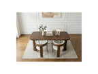 Cassis - Set with Extendable Console Table 43 to 187 cm + 4 Borely Chairs - Solid Oak Veneer and Bouclé Fabric