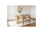 Cassis - Set with Extendable Console Table 43 to 187 cm + 4 Borely Chairs - Solid Oak Veneer and Bouclé Fabric