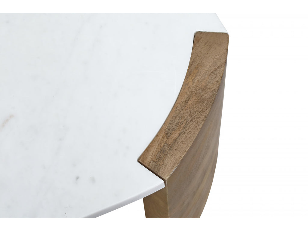 Torvi - Torvi Square Coffee Table with Marble Top and Solid Acacia Wood Legs