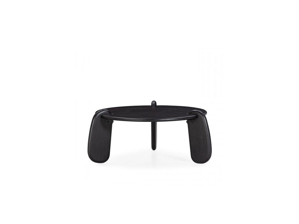 Helio - Mesa de centro redonda Helio de madera maciza de mango