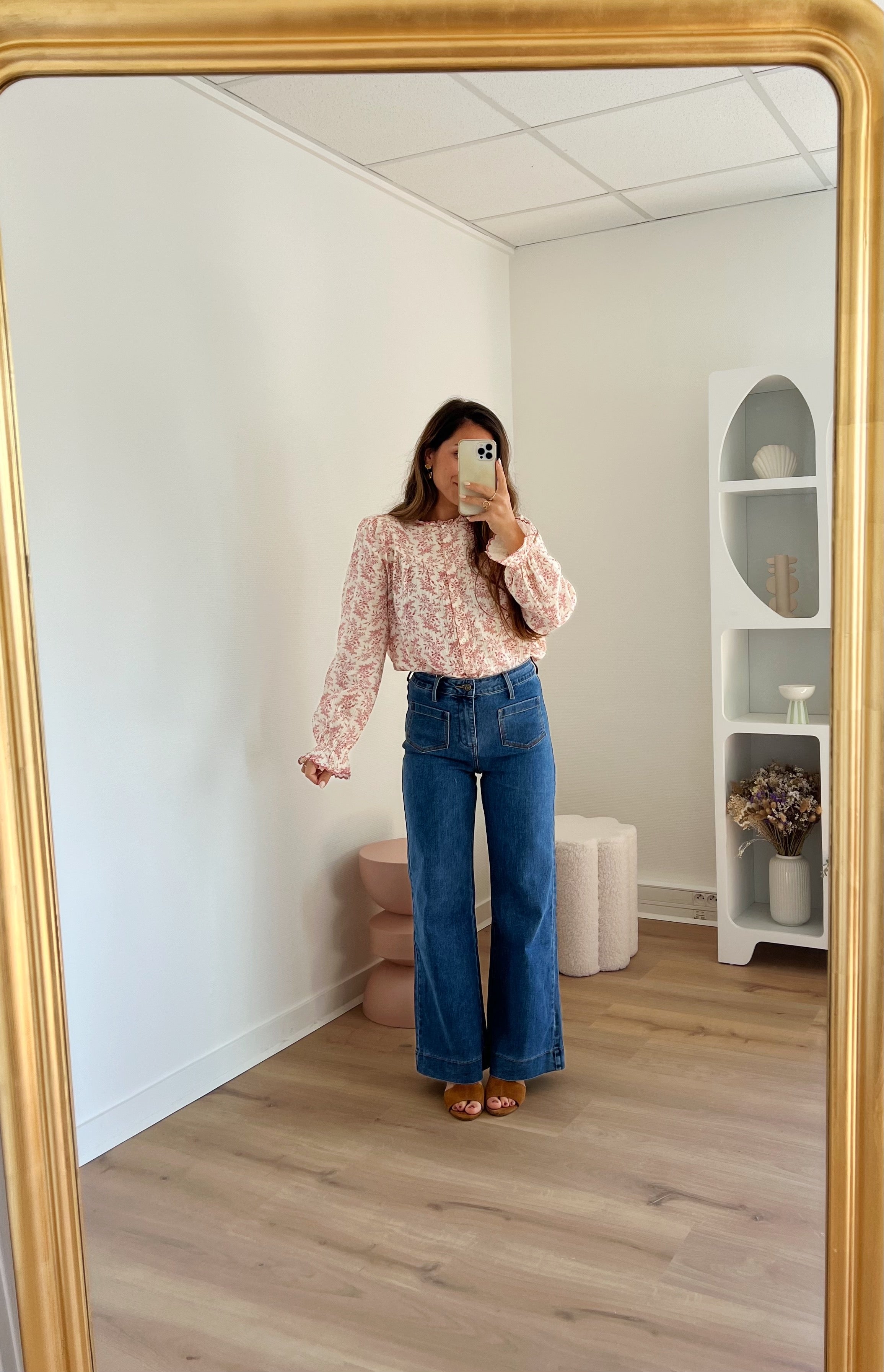 Blusa floral rosa Amélia