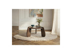 Helio - Mesa de centro redonda Helio de madera maciza de mango