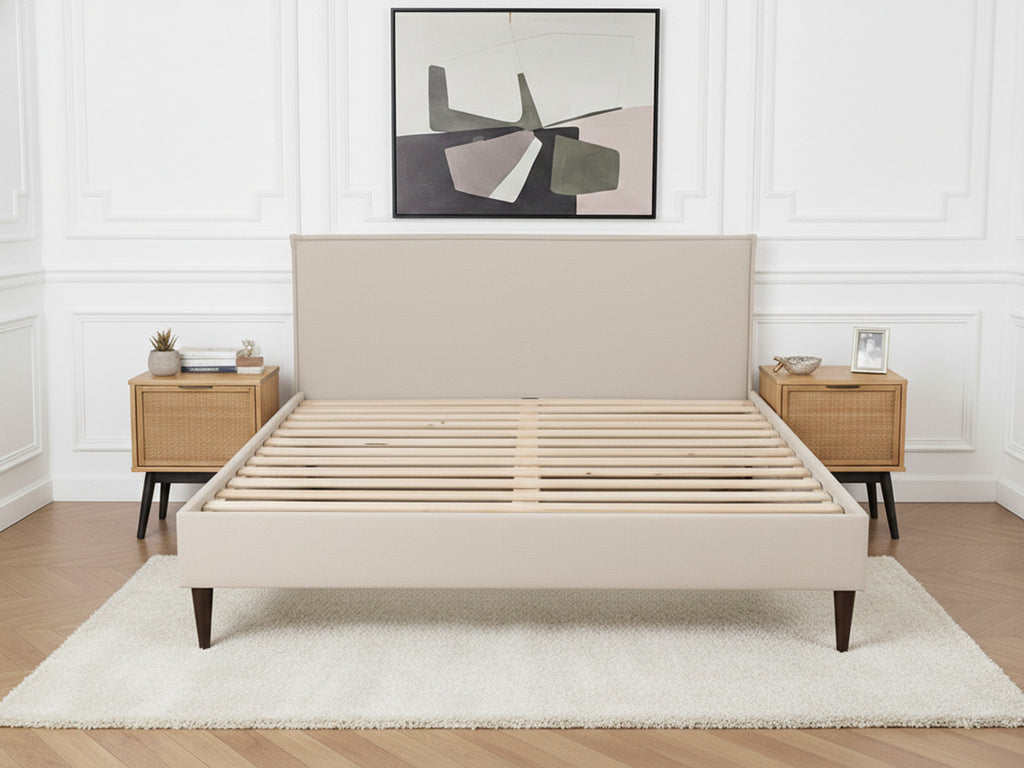 Sary - Bed with Solid Slats - Wenge Wood Legs