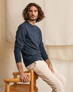 Sweat Col Rond Bleu Marine