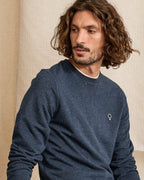 Sweat Col Rond Bleu Marine