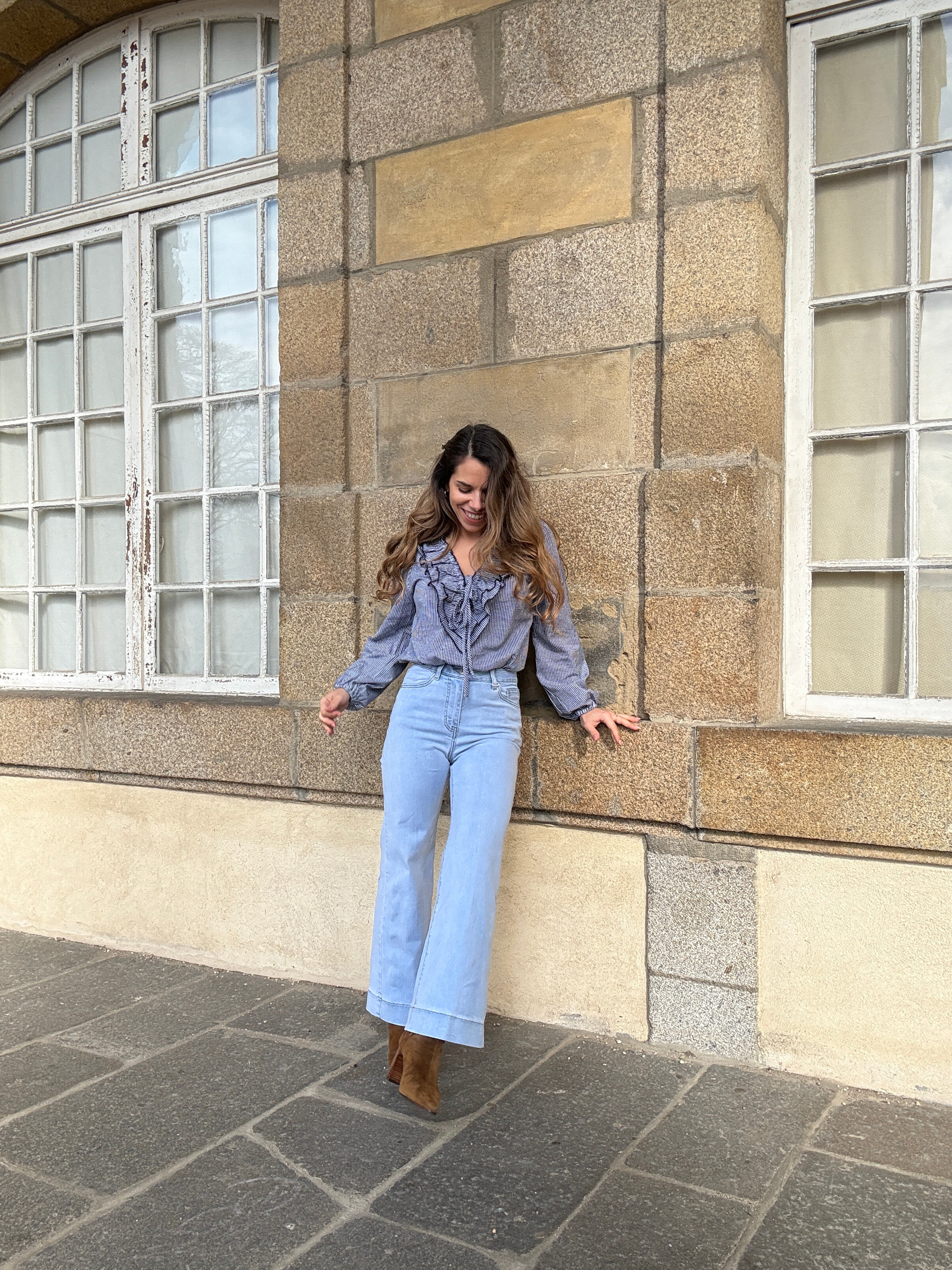 Blusa Stella Vichy Azul Marino