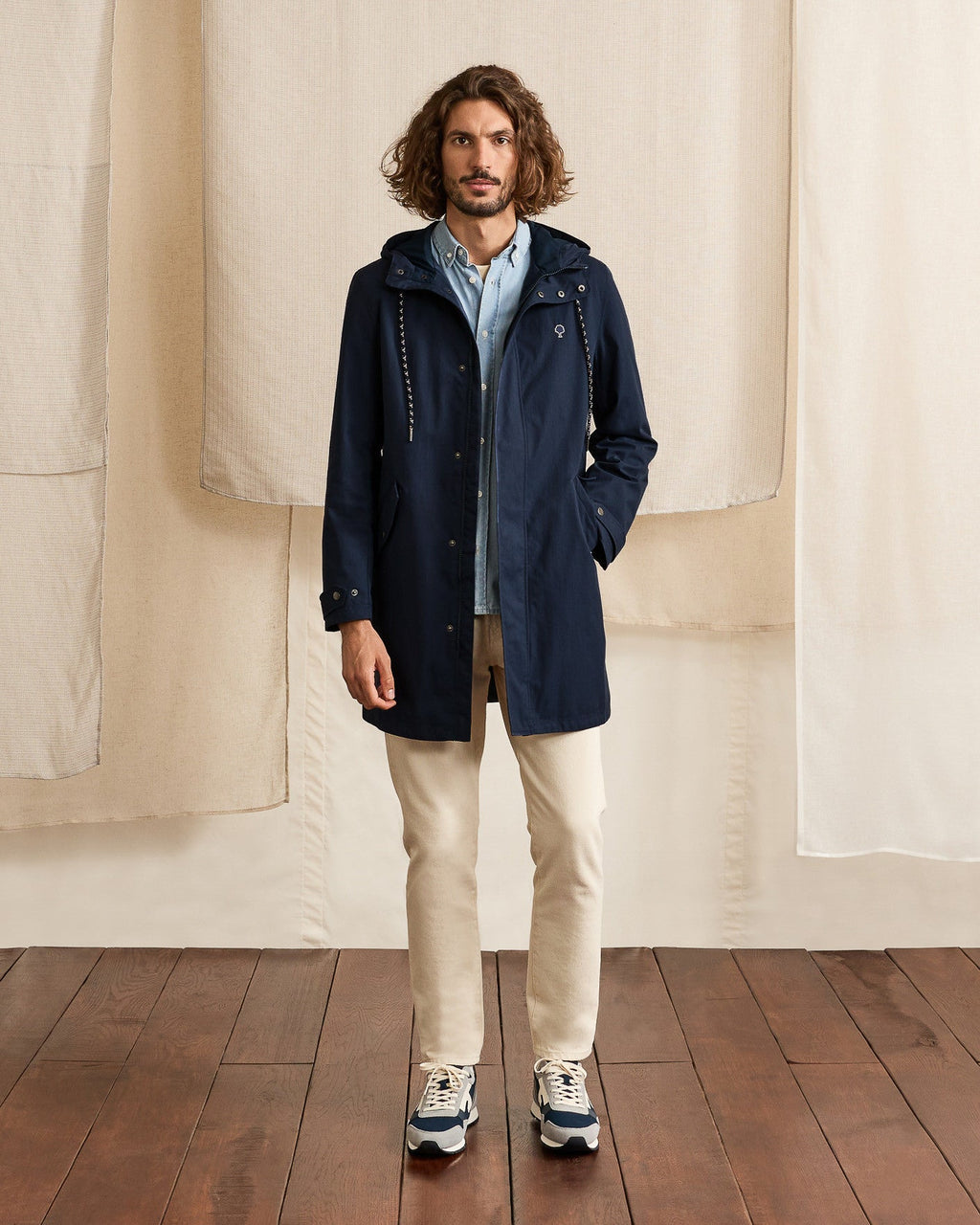 Giacca Impermeabile Blu Navy