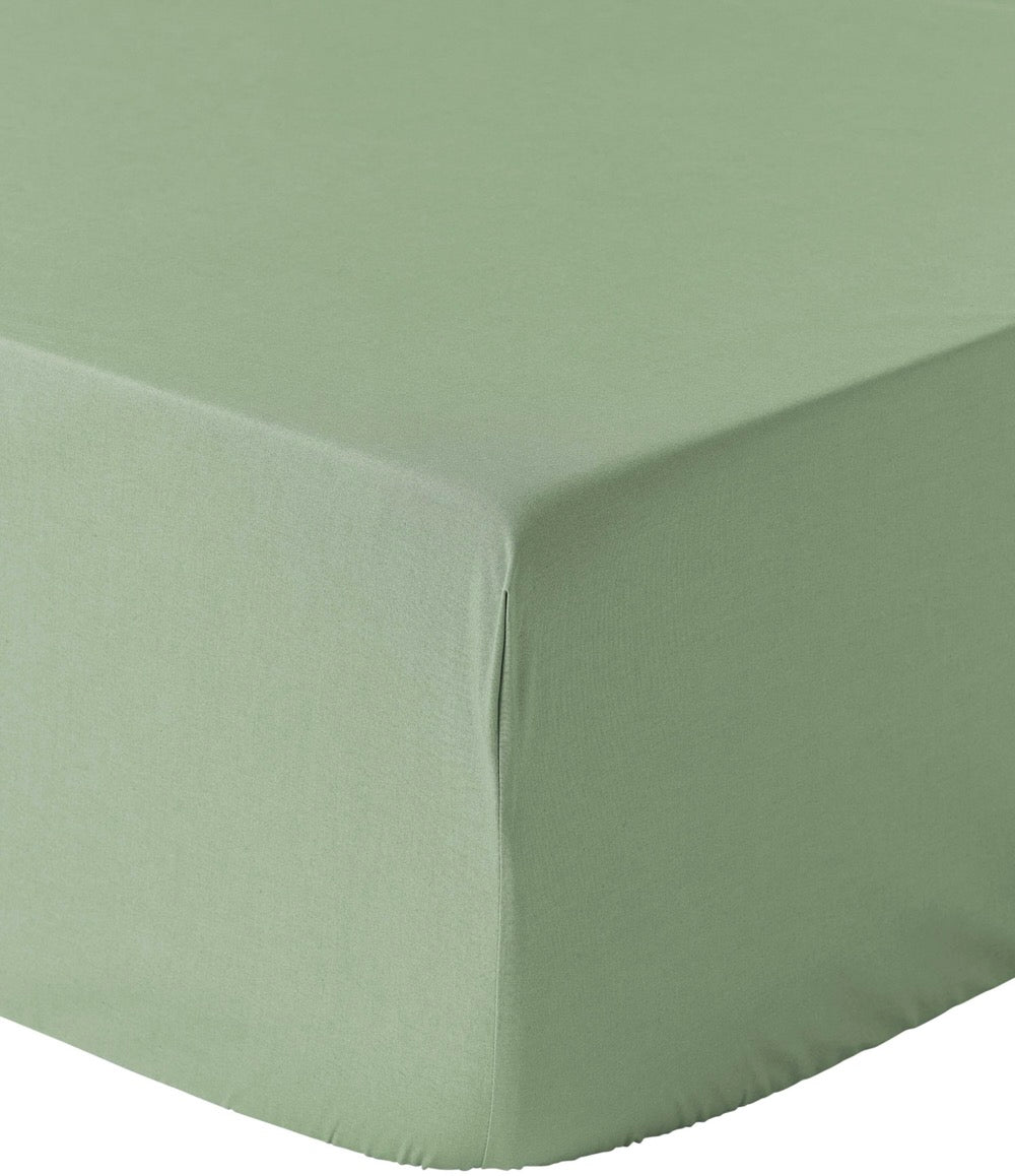 Mura - Drap Housse - 100% Percale De Coton - Sauge