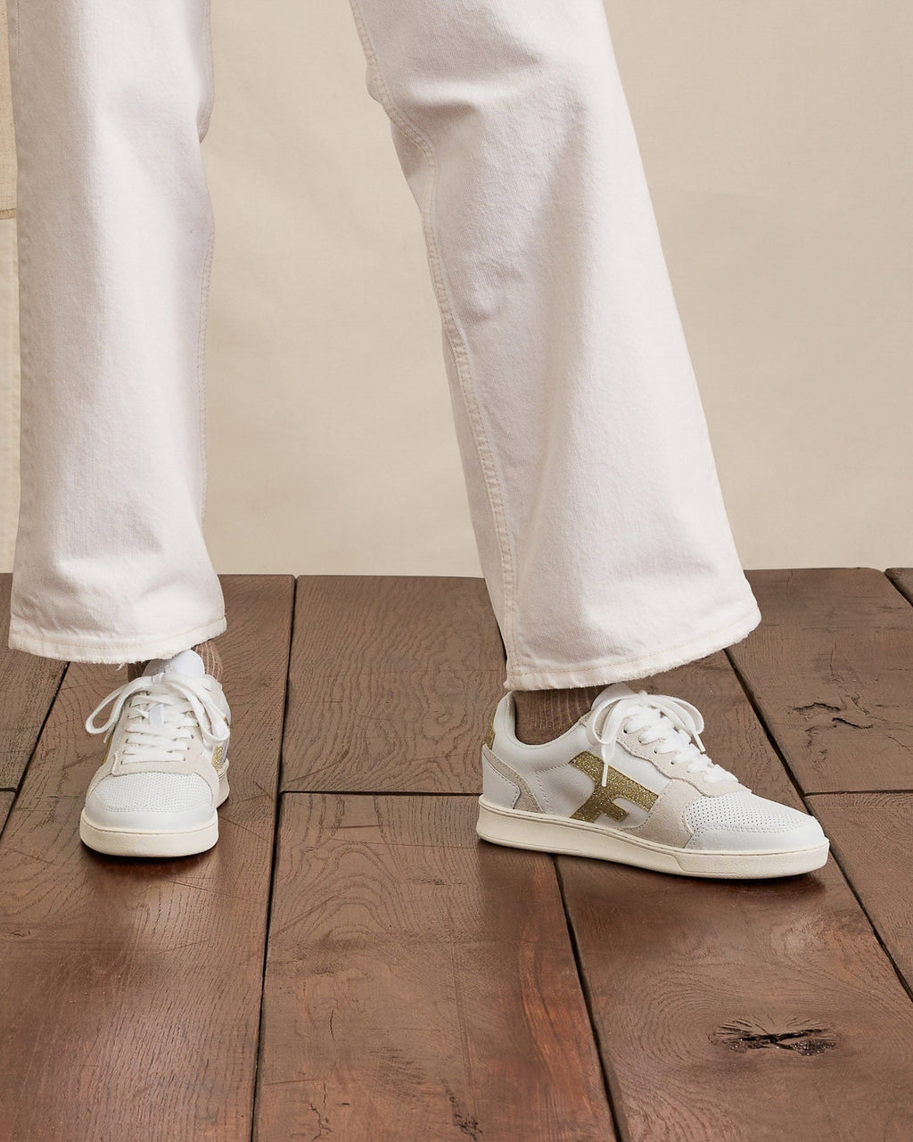 Sneakers Hazel - Wit en Goudkleurig