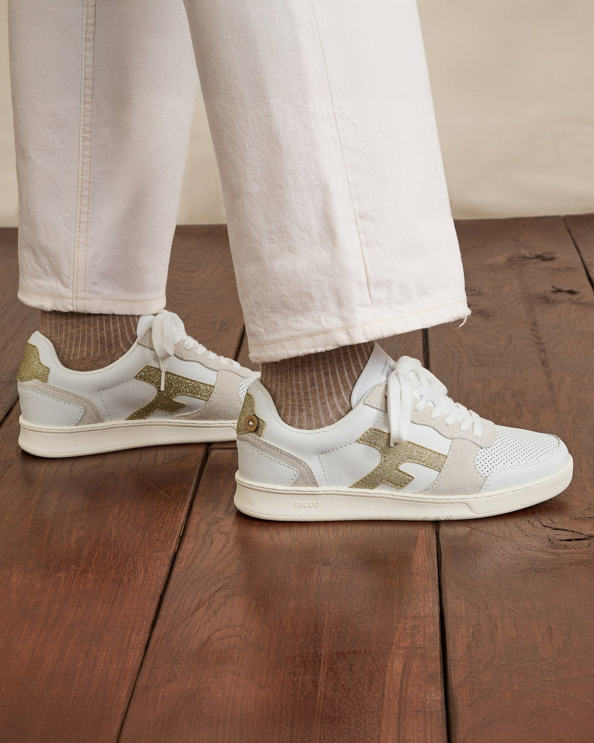 Sneakers Hazel - Wit en Goudkleurig